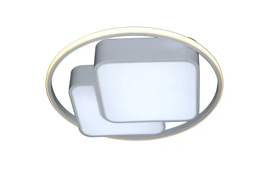 Светильник потолочный с пультом HIGH-TECH LED LAMPS 82002 Natali Kovaltseva белый 1 лампа, основание белое в стиле хай-тек с пультом кольца квадраты фото 2
